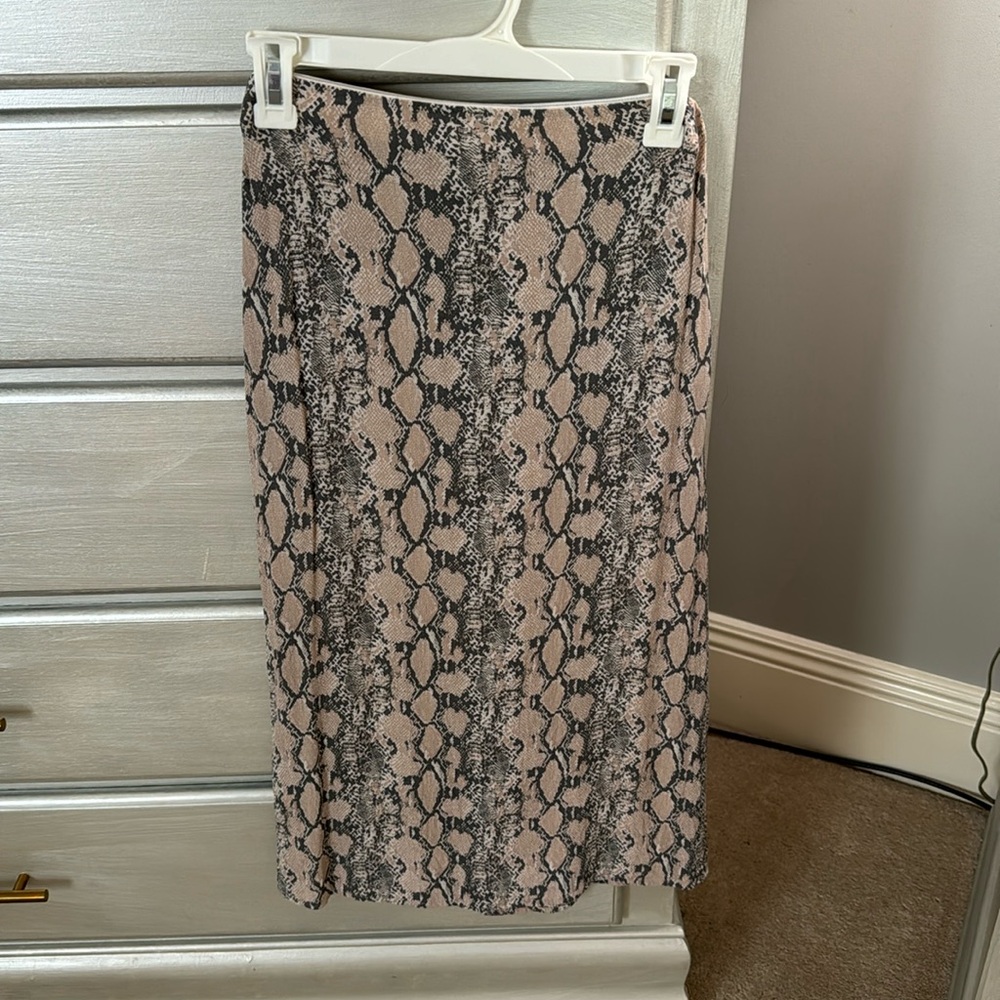 American Eagle Midi Skirt Small Summer Snake Print